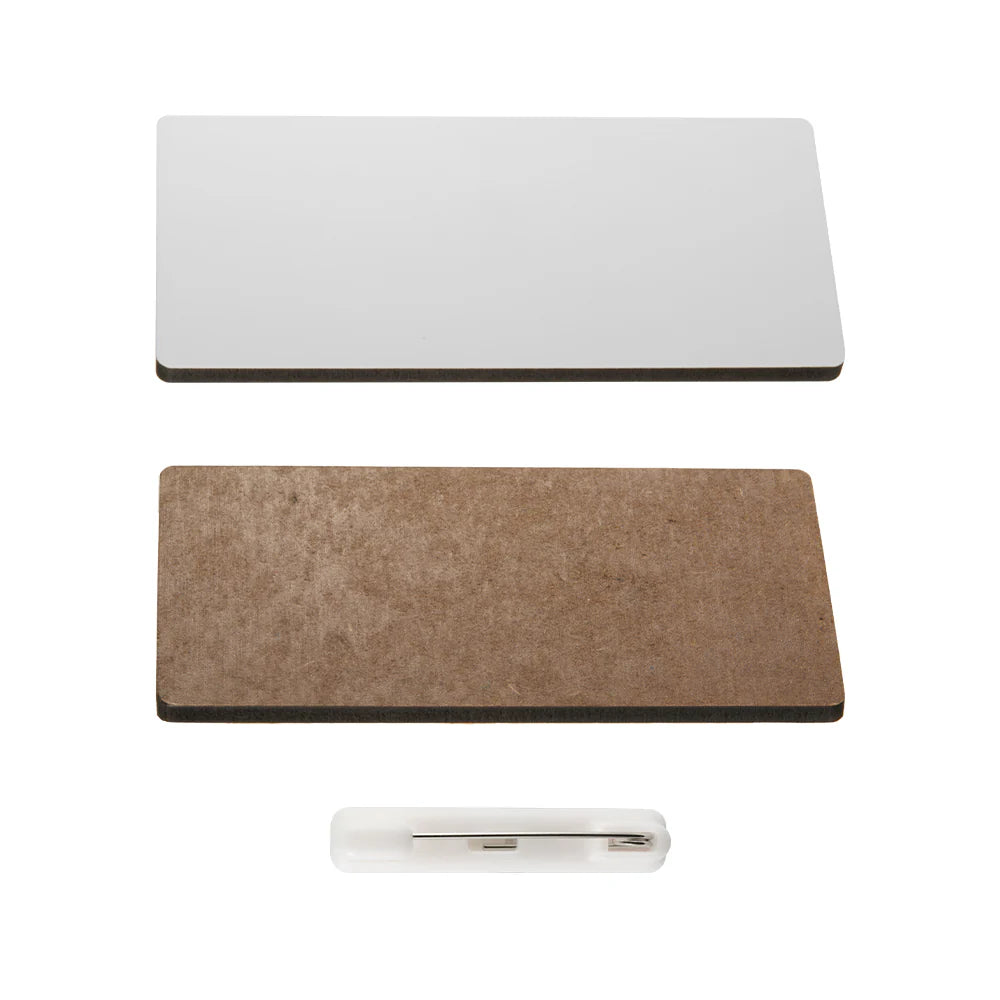 MDF Pin Name Badge - Rectangle