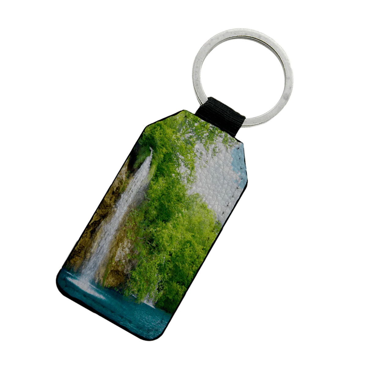 Rectangle Double-Sided PU Leather Keyring
