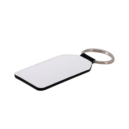 Rectangle Double-Sided PU Leather Keyring