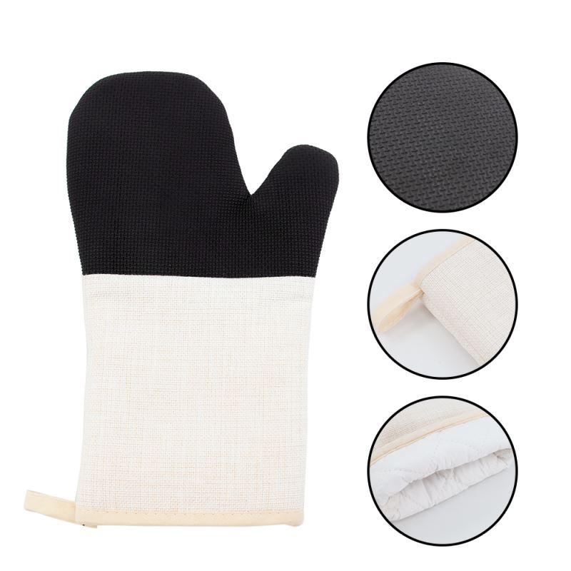 Linen Oven Glove with Rubber Patch