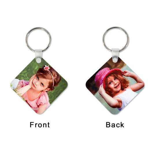 Aluminium Square Keyring - Double Sided
