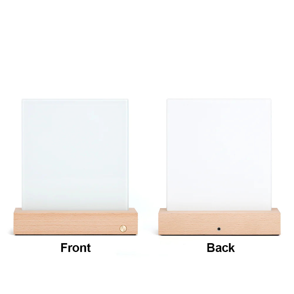 LED Glass Photo Panel with Wooden Base