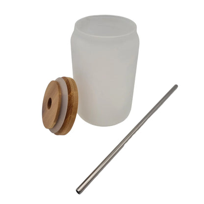 400ml Glass Tumbler with Bamboo Lid