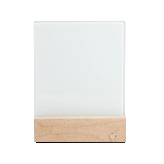 LED Glass Photo Panel with Wooden Base