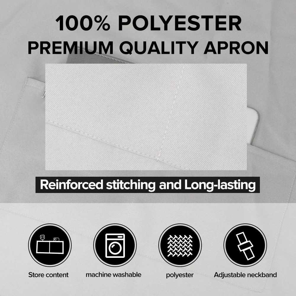 Adult White Polyester Apron