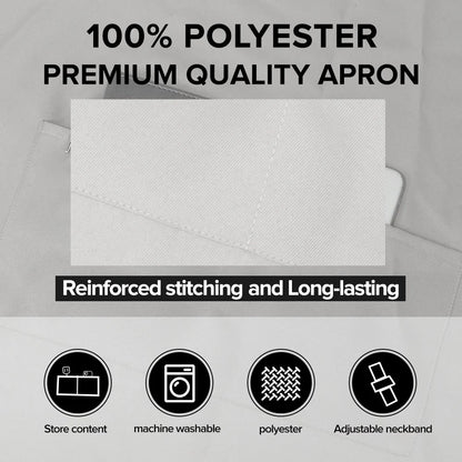 Adult White Polyester Apron